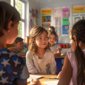 s_a_photorealistic_image_of_several_young_elementary_schoo_bb2bcd60-521c-437a-b2c8-fb89fd3eff40 Image of children in a classroom setting